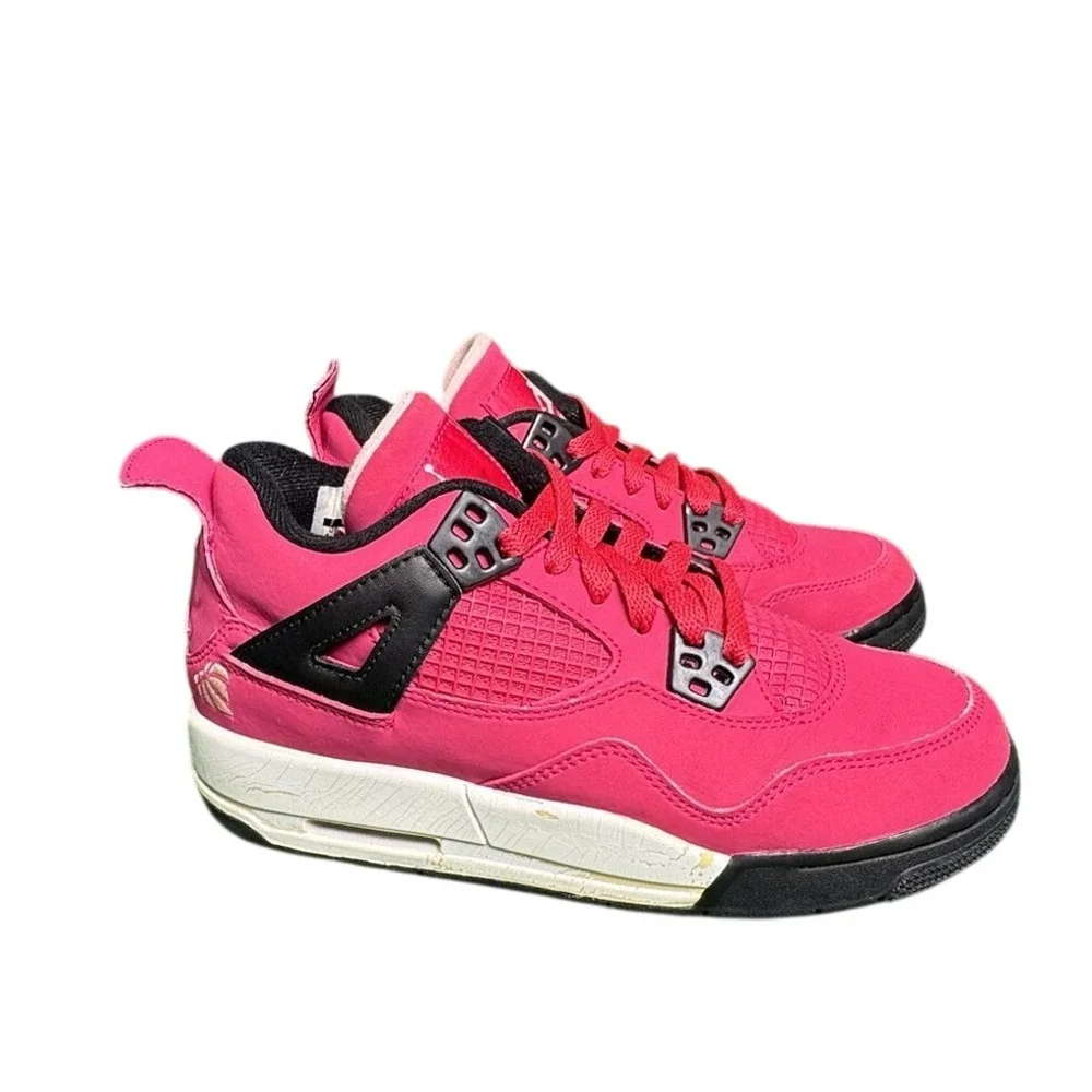 Jordan 4 Retro‎ GS Voltage Cherry Pink Black 487724-601 Kids Size 4.5Y